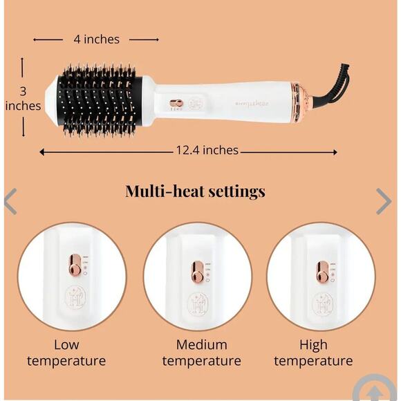 The Hauteness 4inONE Premium Travel Blowout Dryer Brush Pearlescent White NEW - Picture 5 of 6